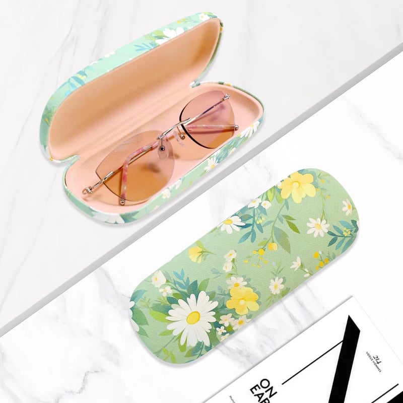 PERFECTSIGHT Store Hard Shell Eyeglasses Case, PU Leather Protective Glasses Case, Cute Eyeglass Case for Women Men Girls - Image 5
